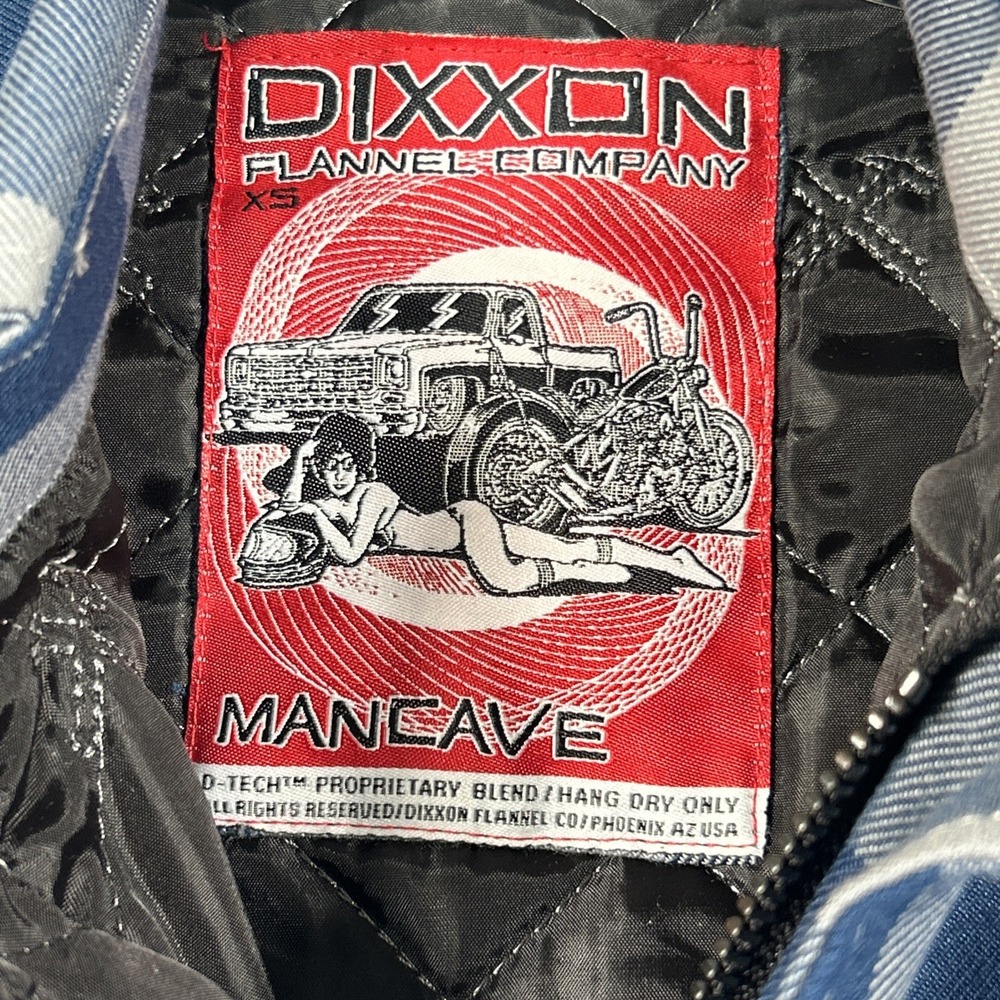 Dixxon Flannel Co "Mancave" Quilted Lined Jacket Shacket Size XS Plaid Blue